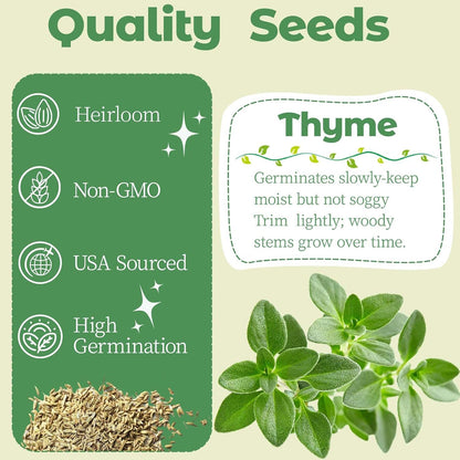 Herb Seed Pods Kit Hydroponic - Refill Pod for All Indoor Garden, 8 Grow Pods with Seeds of Thyme, Compatible with All Hydroponics Growing Systems