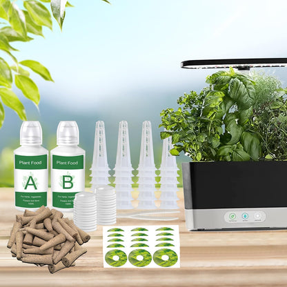 Seed Pod Kit for AeroGarden Growing System，Hydroponics Supplies with 25 Grow Sponges, 25 Grow Baskets, 25 Grow Domes, A&B Solid Nutrient Plant Food, 25 Labels and 1 Tweezer