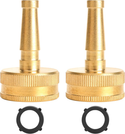 2" Jet Sweeper Brass Nozzle for Garden Hose, Heavy-Duty Solid Brass Hose Nozzles with 3/4" GHT Inlet, High-Pressure Jet Stream, Leak-Resistant, Includes 2 Rubber Washers