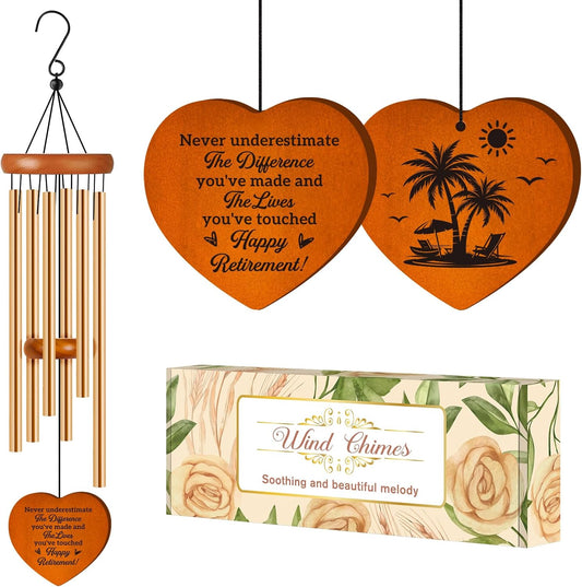 Retirement Gifts for Women, Retirement Gifts Wind Chime, 2025 Best Retirement Gifts for Women Men, Happy Retirement Gifts for Women Men Friends Teachers Nurse, Going Away Gifts Retirement Decorations