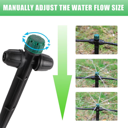 Drip Irrigation Emitters for 1/4" Tubing,Adjustable 360 Degree Automatic Irrigation Dripper on 6.5" Arrow Stake for Garden Irrigation System(30Pcs Irrigation Drippers)