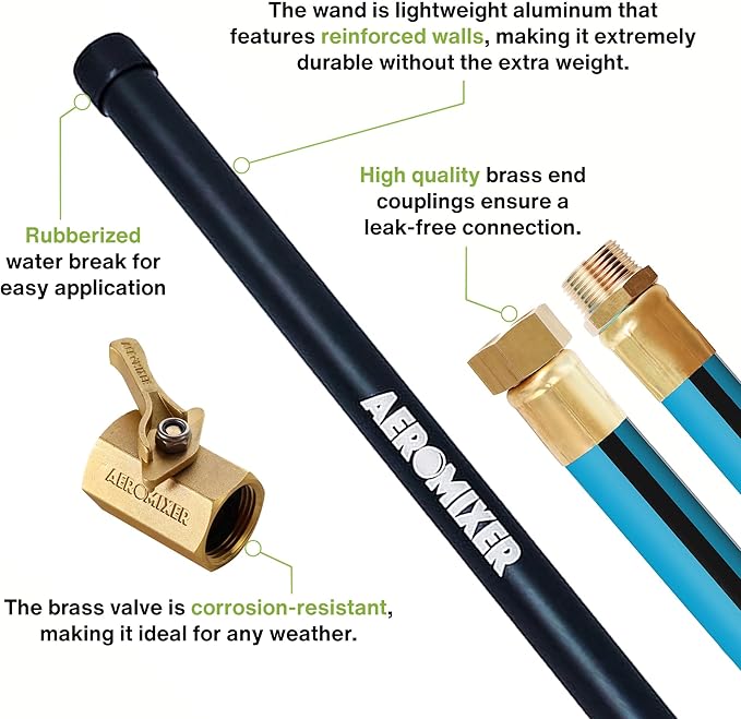 Aeromixer THE HOSE: All-In-One Watering Kit - Heavy Duty 1" 100 Ft Garden Hose, Kinkless Garden Hoses, Commercial Grade Water Hoses, 650 PSI High-Pressure Watering Tool for Farming and Gardening