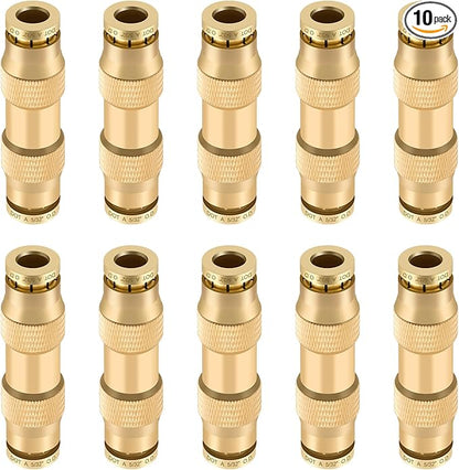 5/32" Quick Push to Connect Fittings Brass Union Straight Joint DOT Approved 5/32 inch tube OD Air Line Adapter Air Spring Suspension Kit for Car Truck Trailers and Air Brake System 10pcs