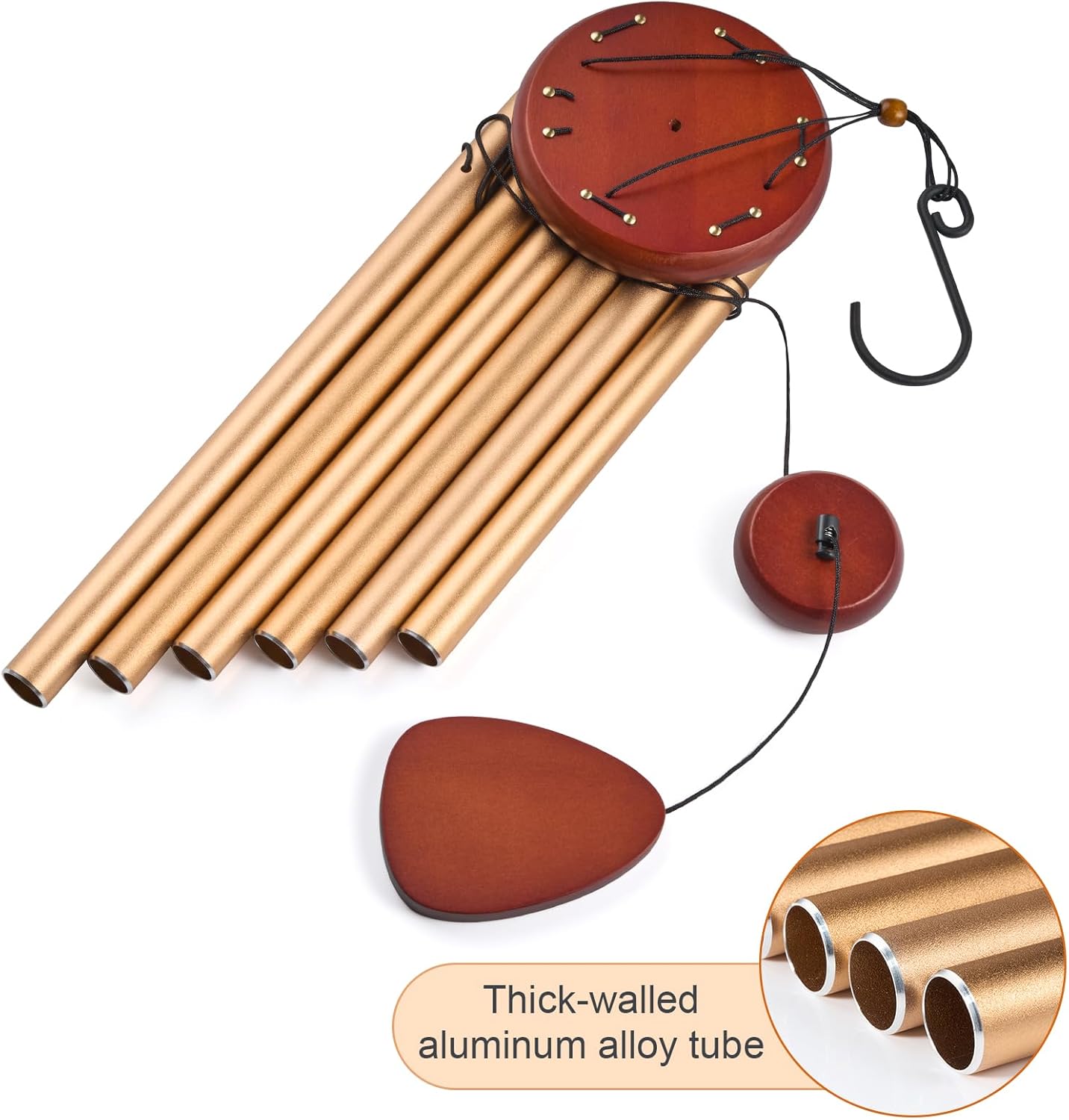 Large Wind Chimes for Outside – 37" Aluminum Windchimes Outdoors for Garden, Patio Decor, Memorial Gifts for Mom, Sympathy Gift for Loss of Loved One, Sister Gifts for Birthdays, Mother's Day(Gold)