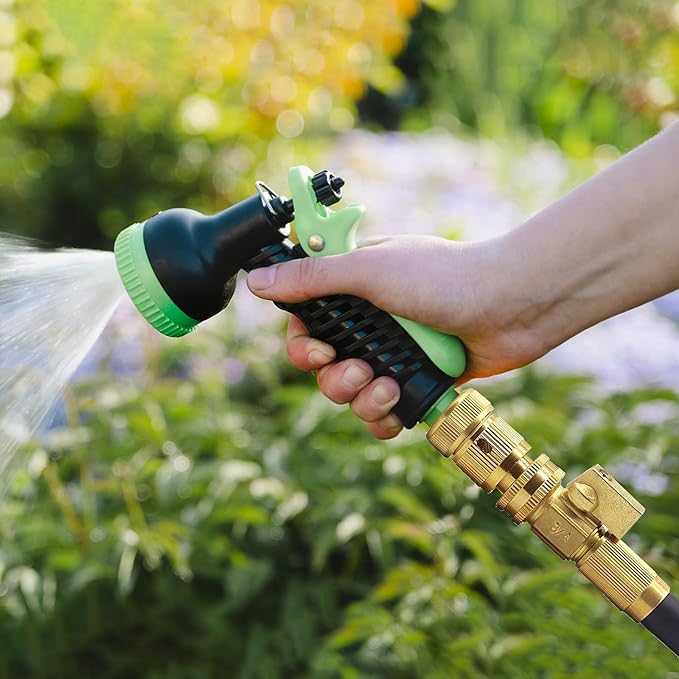 2PCS Garden Hose Quick Connect, Durable Quick Connect Hose Fitting, Heavy Duty 3/4 GHT Brass Quick Coupler for Pressure Washers, Sprinklers and Watering Systems