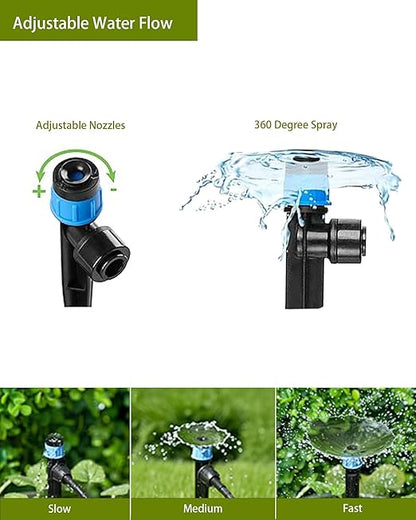 35Pcs Push-to-Fit Drip Irrigation Emitters for 1/4" Irrigation Tubing,360 Degree Adjustable Water Flow Emitters Irrigation Drippers for Garden Watering System