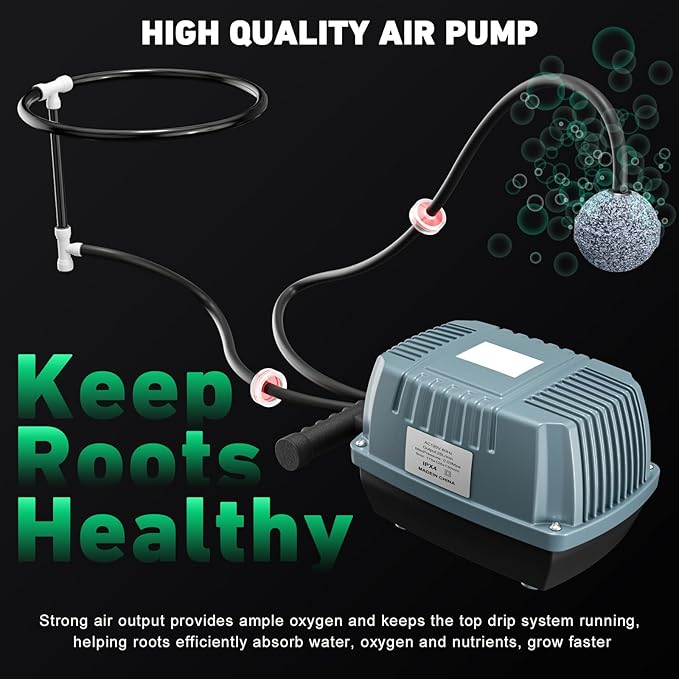 4 Buckets DWC Hydroponics Growing System with Top Drip Kit 7 Gallon Deep Water Culture Bucket System with Air Pump, Air Stone, Air Hose, Recirculating Drip Garden System