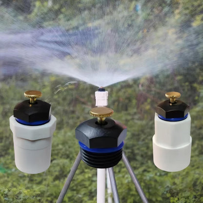 Garden Sprinkler Nozzles - Pack of 10, Durable Plastic 1/2 Inch Adjustable Misting Spray Heads, 360 Degree Full Circle Micro Spray for Lawn & Garden Irrigation (Blue)