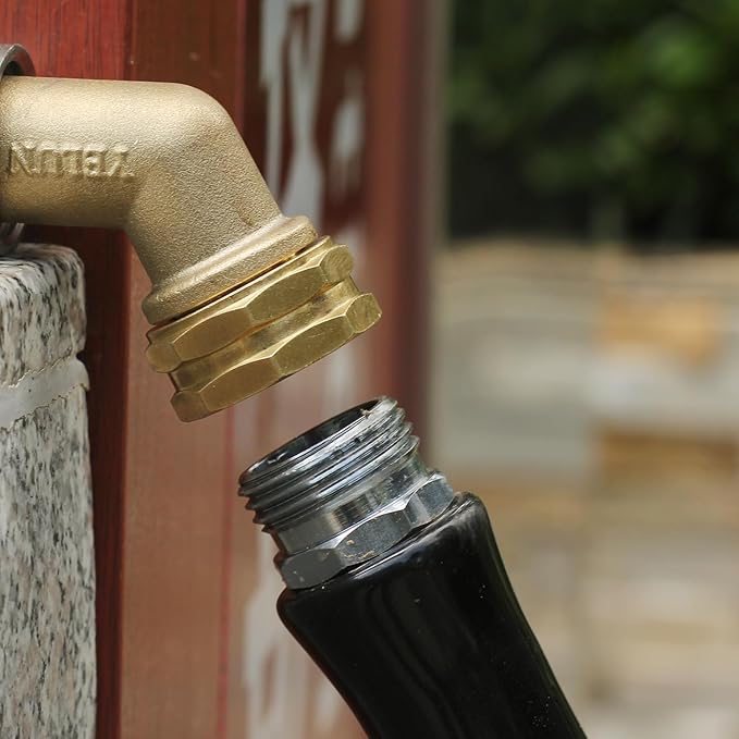 Garden Hose Elbow Connector 45 Degree Solid Brass Pipe Fittings Hose Elbow -Eliminates Stress and Strain On RV Water Intake Hose Adapter 3/4" FHT x 3/4" MHT (45 Degree 4 PCS)