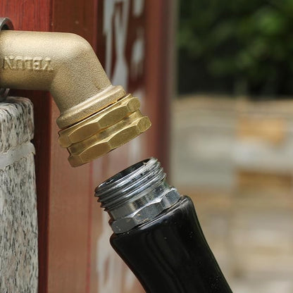 Garden Hose Elbow Connector 45 Degree Solid Brass Pipe Fittings -Eliminates Stress and Strain On RV Water Intake Hose Adapter 3/4" FHT x 3/4" MHT (45 Degree Hose Elbow)