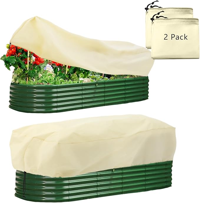 Rectangular Plant Protection Cover, Plant Frost Protection Cover, Tree Plant Protection Wrap Cover, Winter Outdoor Garden Plant Frost Protection Blanket Bag, 2 Pieces, 51 x 27.5 x 17.7 Inches