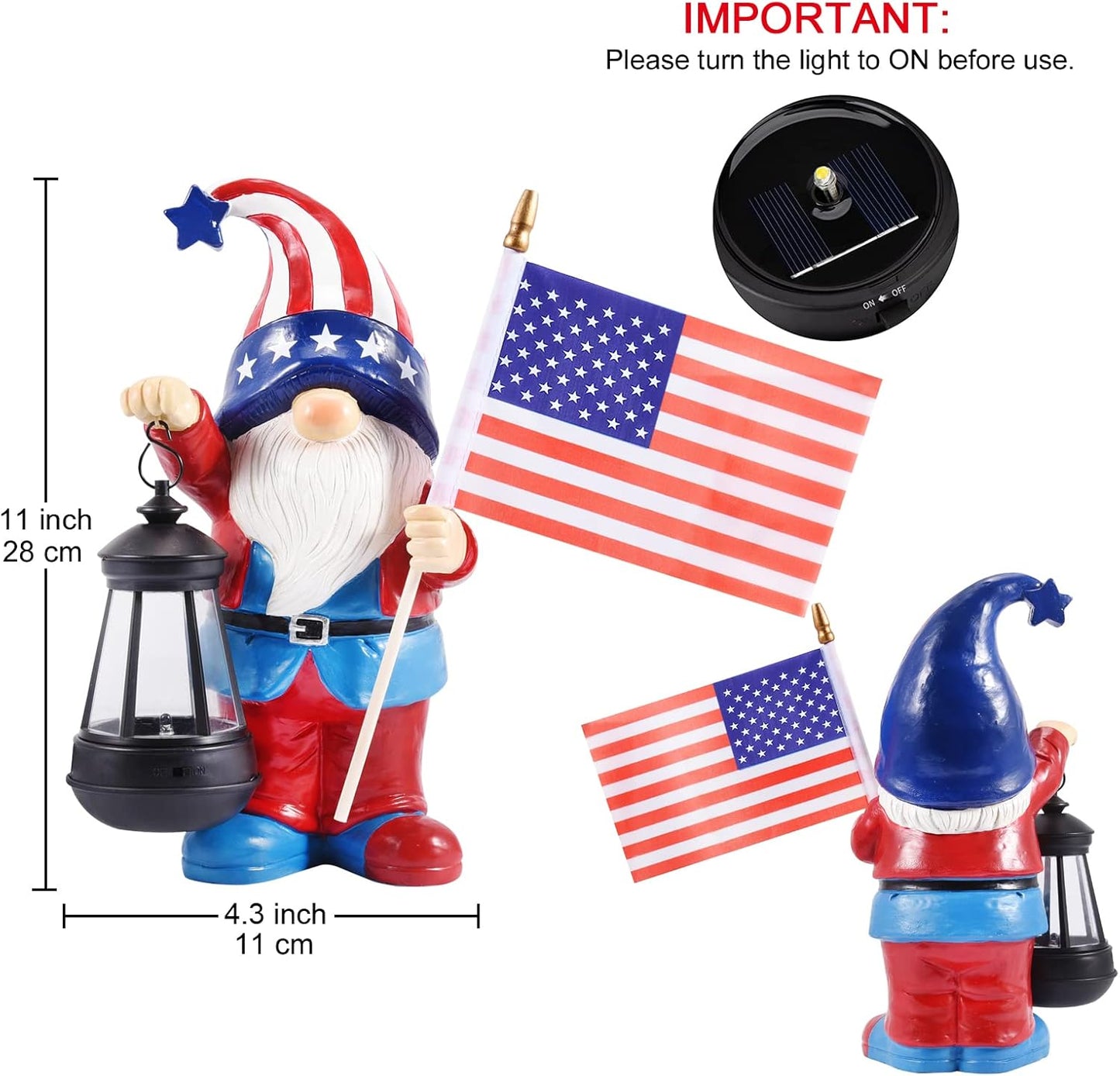 Nacome Solar Gnomes Statues for Garden Decor: Outdoor Sculptures for Clearance Lights for Outside Lawn Ornaments Porch Patio Balcony Yard Home – Birthday Gifts for Mom Grandma Women