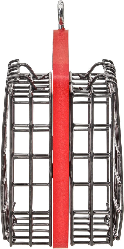 Bird's Choice Suet Feeder for Two Cakes in Red Recycled Plastic