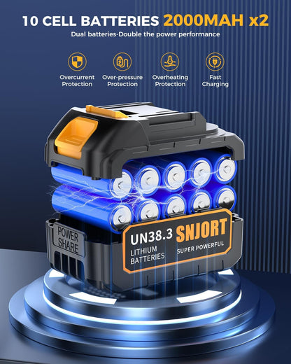 Leaf Blower Cordless with Battery and Charger,800,000 RPM,Extended Nozzle,Lightweight Handheld Design,Blower for Patio Cleaning,car Blowing Water,Blowing Leaves and Dust（Canary Yellow）