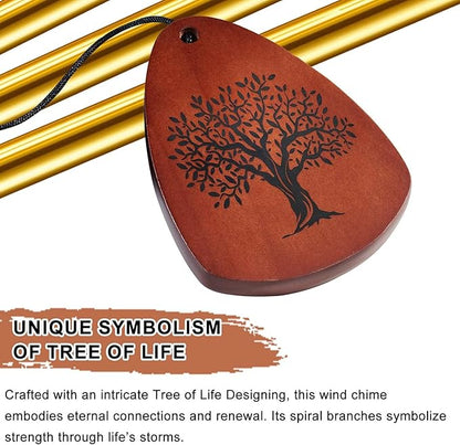 Wind Chimes for Outside, 32" Memorial Wind Chimes for Loss of Loved One Mother Father, Memorial Sympathy Gift Outdoor Garden Patio Decor, Bereavement Gift for Loss of Mom Dad (Classic Gold)