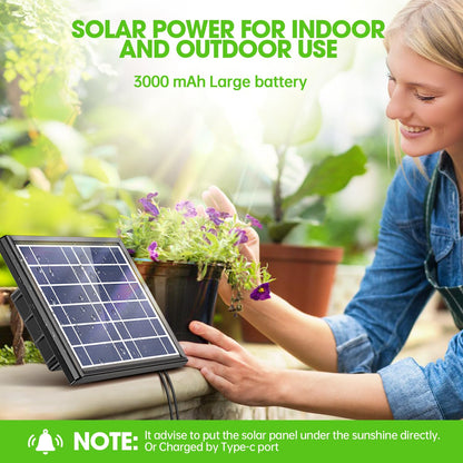 Solar Automatic Drip Irrigation Kit - 25 Timer Modes Smart Watering System for 15 Plants, 900ml/min High Flow with IP54 Waterproof, 49FT Indoor/Outdoor Garden Kit for Vacation & Busy Plant Lovers