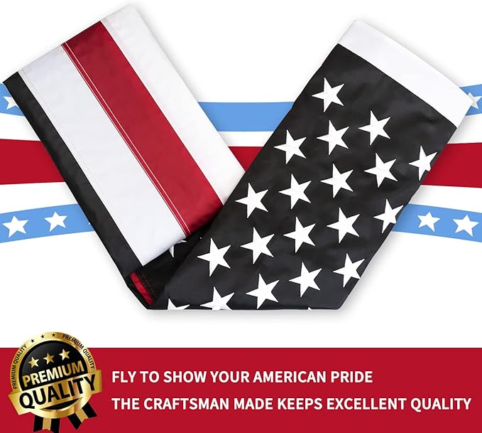 XIFAN Blue Line American Flag Blue Lives Matter 3x5 Outdoor - Heavy Duty 210D Nylon USA Police Flag with Stripe - Embroidered Stars/Sewn Stripes/Brass Grommets - Honoring Law Enforcement Officers