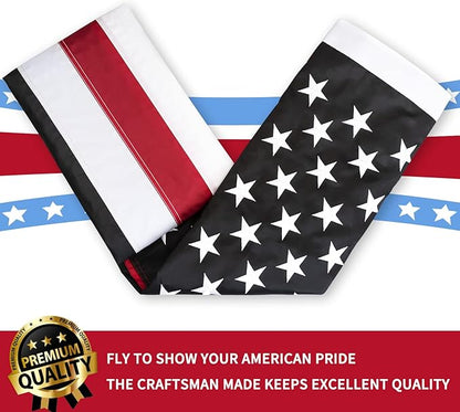 XIFAN Blue Line American Flag Blue Lives Matter 3x5 Outdoor - Heavy Duty 210D Nylon USA Police Flag with Stripe - Embroidered Stars/Sewn Stripes/Brass Grommets - Honoring Law Enforcement Officers