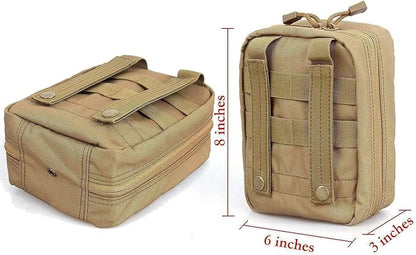 Carlebben EMT Pouch MOLLE Ifak Pouch Tactical MOLLE Medical First Aid Kit Utility Pouch (With Medical Supplies Tan)