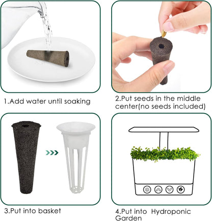 PACETAP 161 Pcs Seed Pod Kit for AeroGarden, Plant Seed Starter Sponges Kit for Hydroponic Indoor Garden System, Growing Pods Kit Include 30 Grow Sponges,30 Grow Baskets,30 Grow Domes,30 Pod Labels