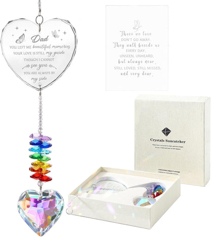 Sympathy Gifts for Loss of Dad, K9 Crystal Suncatcher Memorial for Loss of Father, Condolence Bereavement Remembrance Gifts in Memory of Papa