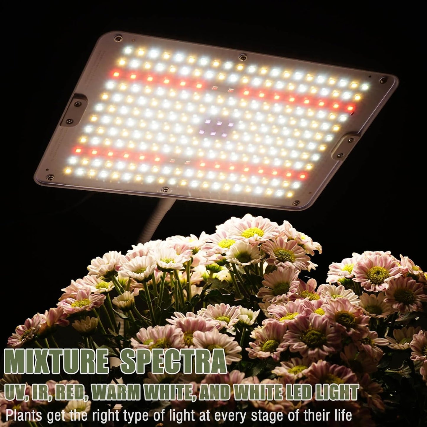 LED Grow Lights for Indoor Plants with Stand for Floor and Tabletop , Full Spectrum plant lights for indoor growing with Timer 4H/8H/12H, Plant light with 3 Lighting Mode & 10 Dimmable Brightness.
