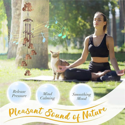 Cat Dog Wind Chimes for Outside,Gardening Gifts for cat Dog Lover，Women，Men，Mom，Birthday Party Decorations,Memorial Gifts,Wind Chimes Outdoors，Indoors,Room,Home,Wall,Garden,Patio,Yard Decor