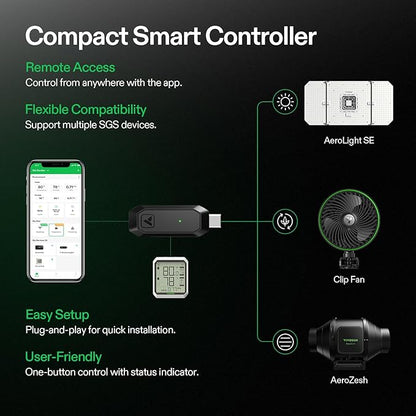 VIVOSUN AeroLight Wing AW200SE, LED Grow Light 200W with Integrated Circulation Fan & GrowHub Controller E25, Compatible with App & E42A, 2x4/3x3 Coverage, Establish an Intelligent Grow Environment