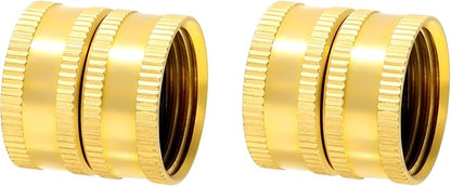 TAROSE 2 Pack Brass Garden Hose Adapter, Female to Female Hose Adapter Connector, GHT to GHT Adapter Hose Fitting,Double Female Brass Garden Hose to Pipe Fittings Connect