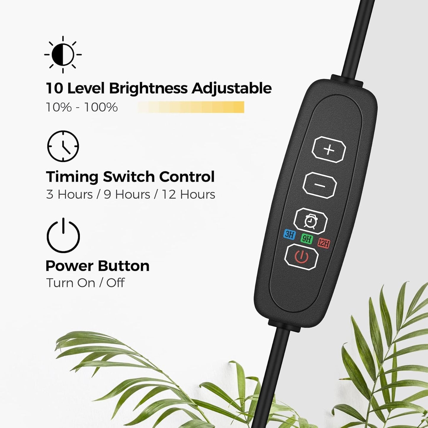 Grow Light for Indoor Plants,Full Spectrum LED Lights with 63in Height Extendable,10-Level Dimmable,Floor Growing Lamp Auto Timer,Height Adjustable Gooseneck for Tall Small Plant Growth