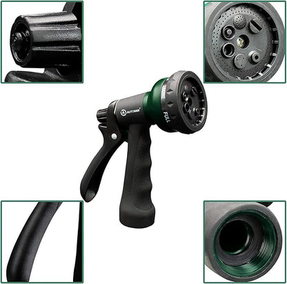 AUTOMAN Garden Hose Nozzle 2PK, ABS Water Spray Nozzle with 7 Adjustable Patterns, Slip Resistant for Watering Plants, Lawn, Garden, Washing Cars, Cleaning, Showering Pets & Outdoor Fun