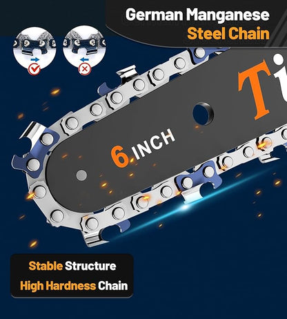 Tietoc Mini Chainsaw 6 Inch Cordless, Portable Electric Chain Saw Small Handheld Battery Powered Super Saws, Gifts for Men Women, Birthday Gift for Dad Fathers Husband Him Her Mom Mothers Grandparent