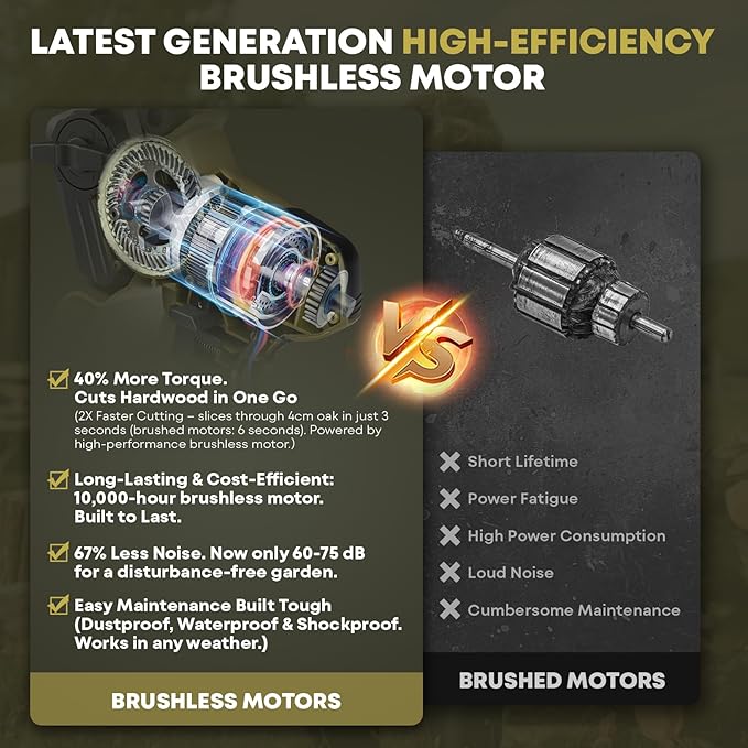 Mini Chainsaw Cordless 5 inch 36Ft/s Brushless Electric Chainsaw Pruning Saw with 21V 5Ah Battery 2PCS PD Fast Charging Batteries & 2 Chains for Tree Branch Wood Cutting Gardening for Men Dad Husband