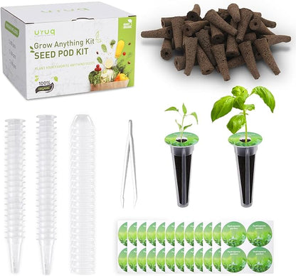 180Pcs Hydroponic Pods Supplies: Grow Anything Kit with 45 Grow Sponges, 45 Grow Baskets, 45 Grow Domes, 45 Pod Labels - Compatible with Hydroponics Growing System Indoor Garden from Most Brands