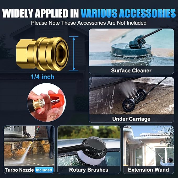 Professional Pressure Cleaner 5000 PSI,4.0 GPM Heavy Duty Power Cleaner with 4 Nozzles,Foam Cannon,33FT Hose and 500ml Soap Bottle for Home/Cars (Blue)