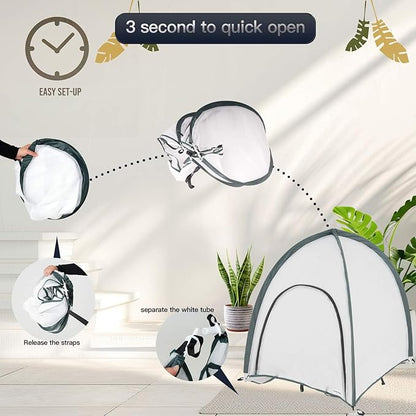 2pcs Quick Open Plant Covers Freeze Protection Portable Small Cover for Garden Flower and Flowerpot Cold Frost for Winter Frost Snow Storm Protect from Birds, Pests (Non-Woven(28" L x 28" W x 32" H))