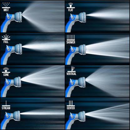 VIKING Hose Nozzle, Garden Hose Nozzle with 8 Spray Patterns, Adjustable Heavy Duty Thumb Control for Washing Car, Watering Plants, Washing Pets, and Home Use