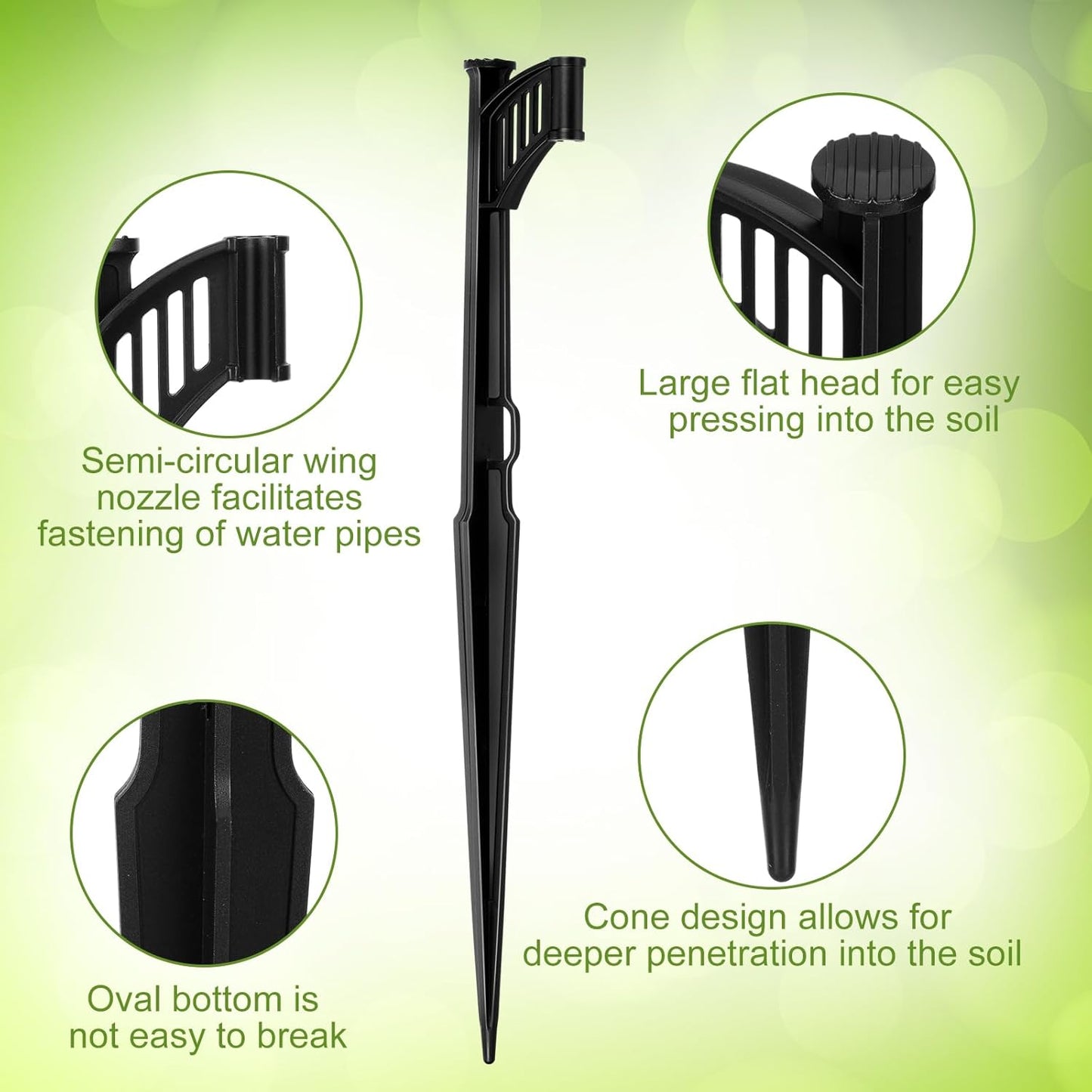 25 Pcs 12.8" Irrigation Drip Support Stakes 1/4 Inch Tubing Hose Holder Adjustable Riser Drip Lines Ground Stakes for Micro Sprinkler Gardens Irrigation Supplies