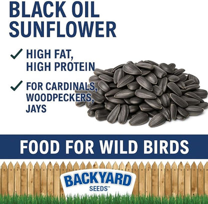 CountryMax Backyard Seeds Black Oil Sunflower Seeds for Wild Birds – 25 lb Bag – High-Energy Food for Cardinals, Jays, Woodpeckers – Backyard Feeder Favorite