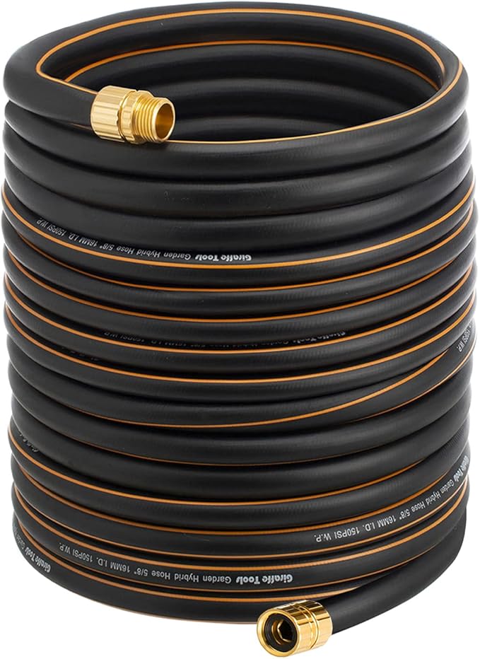 Giraffe Hybrid Garden Hose 5/8" x 100ft, Custom Length, NO Kink, Flexible, Leakproof Hose with Male to Female Fittings, 600 Burst PSI