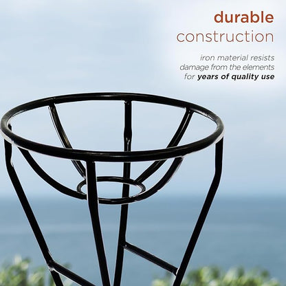 Alpine Corporation 24" Tall Indoor/Outdoor Metal Gazing Globe Display Stand, Black