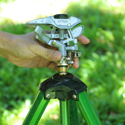 STYDDI Metal Impact Sprinkler Head, Zinc-Alloy Pulsating Water Sprinkler Head with 1/2" NPT Thread, Metal Adjustable Circle Pattern Impulse Sprinkler Head for Lawn, Yard, Garden, 20' - 43' Spray Radiu