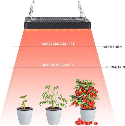 Grow Lights (4 Pack), Hanging Grow Lights for Indoor Plants, 200W UV-IR Full Spectrum Led Grow Light for Seedling Veg and Bloom