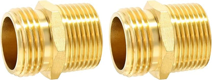 TAROSE 2 Pack Brass Garden Hose Adapter, Male to Male Hose Connector Adapter, GHT to NPT Adapter Hose Fitting,Brass Garden Hose to Pipe Fittings Connect