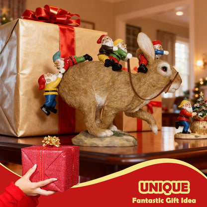 Sunthus Garden Gnomes Decorations for Yard Bunny Statue Funny Outdoor Decor Rabbit