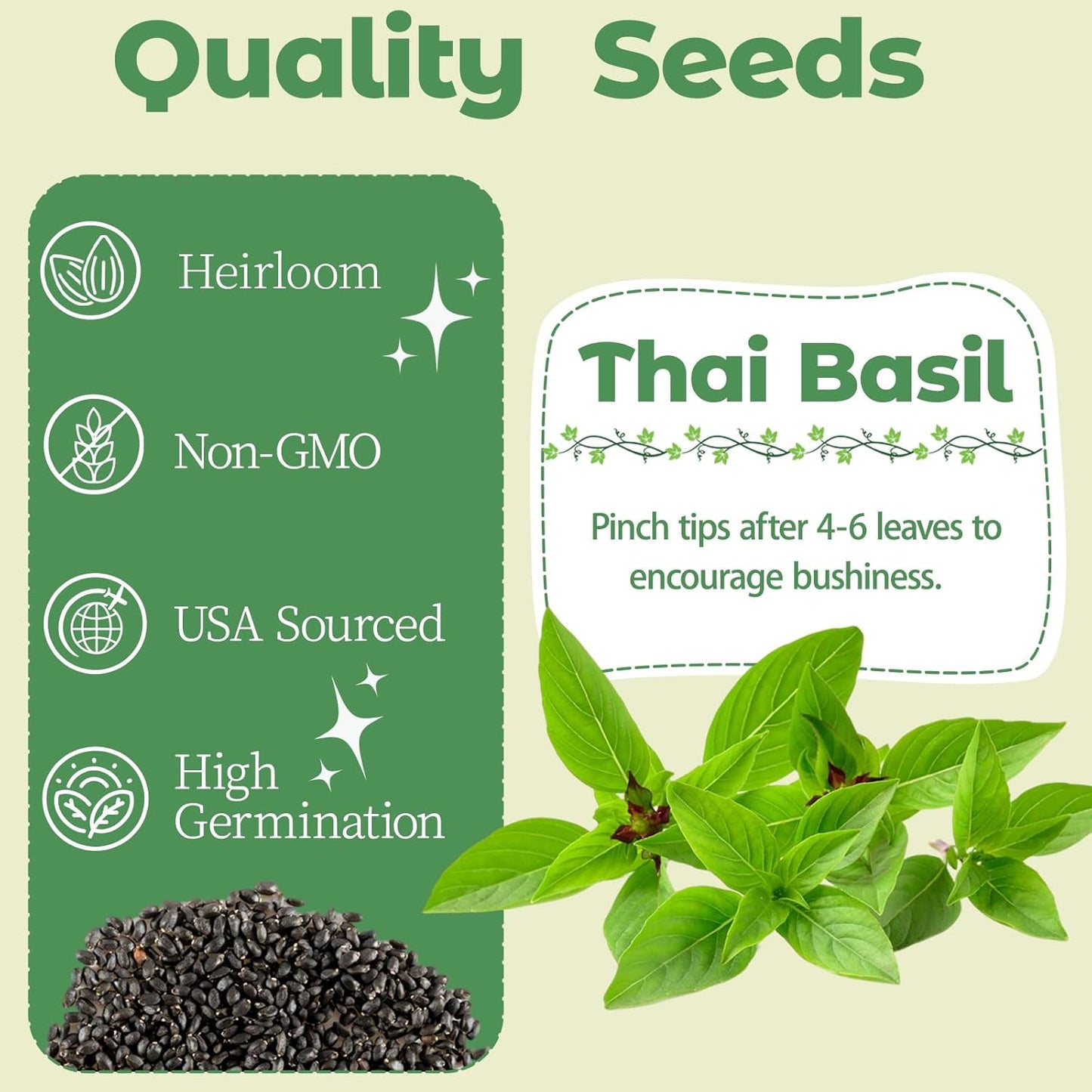 Basil Seed Pods Kit Hydroponic - Refill Herb Pod for All Indoor Herb Garden, 8 Grow Pods with Seeds of Thai Basil, Compatible with All Hydroponics Growing Systems