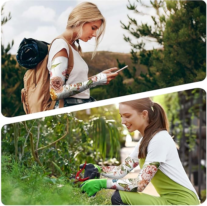 Gardening Sleeves Farm Sun Protection Arm Cooling Sleeves Thorn Proof Garden for Women Men with Thumb Hole