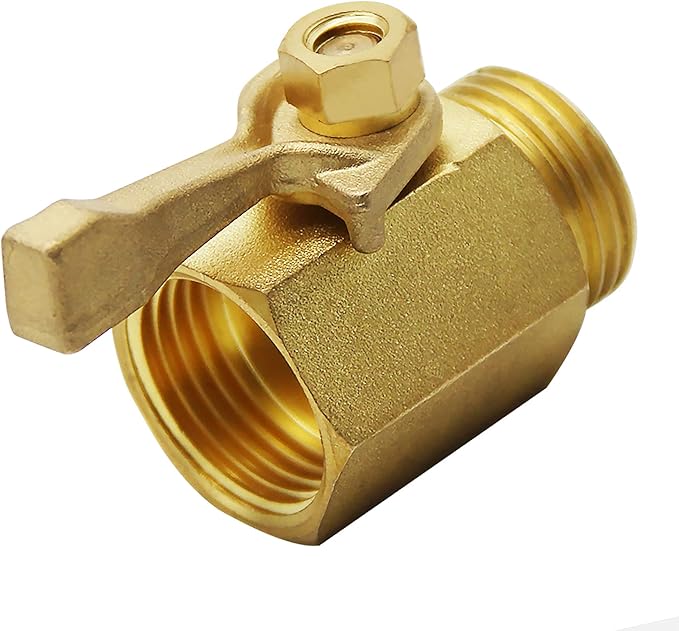 Heavy Duty Brass Garden Hose Shut Off Valve, 3/4 Inch, 2 Sets