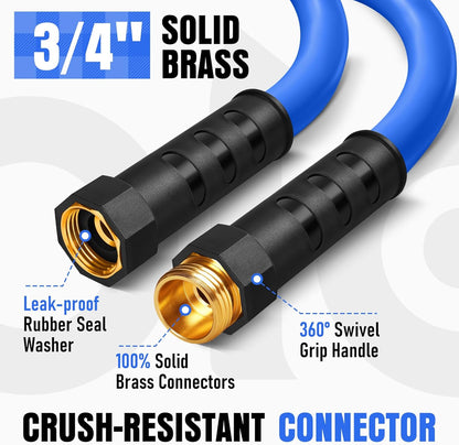 Heavy Duty Garden Hose 35 ft, Non-Expanding Flexible Water Hose, Kink Resistant Lightweight Hybrid Hose, Leakproof Hose Male to Female Fittings