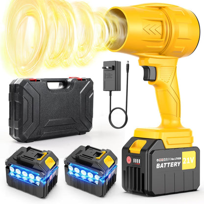 Handheld Leaf Blower 600000RPM, Mini Leaf Blower Cordless 2 x 6.0Ah Batteries, Blower for Lawn Care with Adjustable Speed, Lightweight Leaf Blowers for Patio Car Cleaning, Leaves, Dust